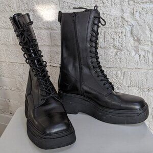 VAGABOND, combat boots, lace up, black, LIKE NEW